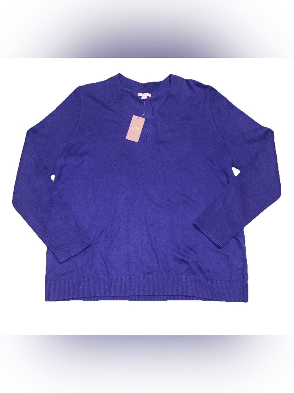 J. Jill Deep Purple V-Neck Sweater